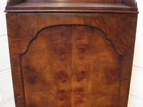 fig 1. ANTIQUE VICTORIAN BURR WALNUT SHOE CABINET C1880