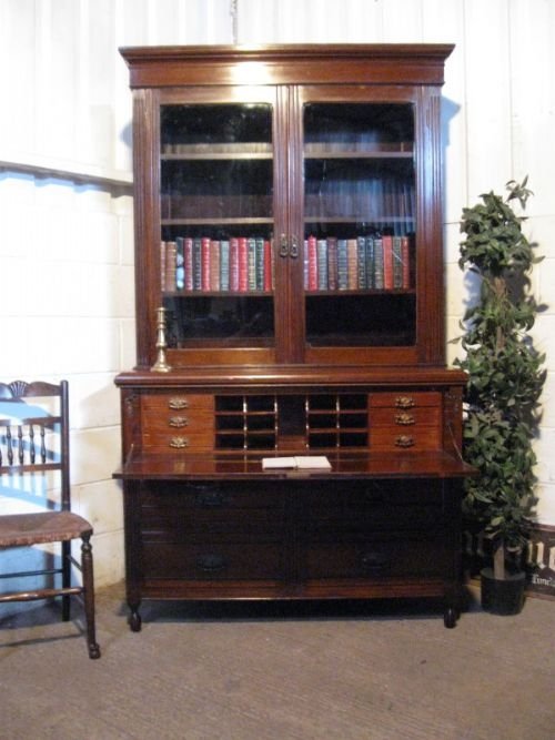 Antique Victorian Art Nouveau Oak Secretaire Bookcase C1890 Wdb210/30.8