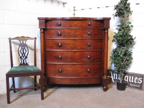 Antique Victorian Mahogany Bow Front Scotch Chest of Drawers C1860