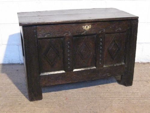 Antique James 11 17th Century Restoration Country Oak Coffer C1680