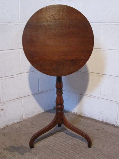 Antique Regency Solid Oak Tilt Top Wine Table C1800