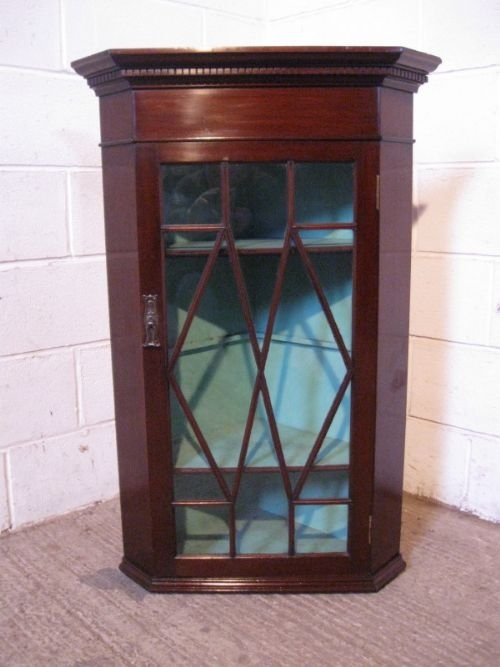 Antique Regency Mahogany Glazed Corner Cabinet C1800