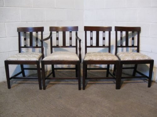 Antique Set Four Regency Mahogany Dining Chairs C1800