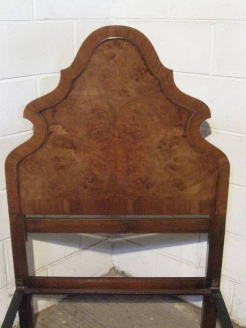 fig 1. LOVELY PAIR ANTIQUE EDWARDIAN BURR WALNUT SINGLE BED STEADS C1900