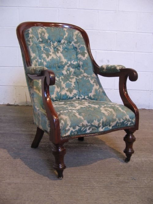 Original William 1v Mahogany Salon Armchair C1820