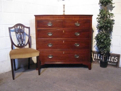 Regency Mahogany Inlaid Chest of Drawers C1800
