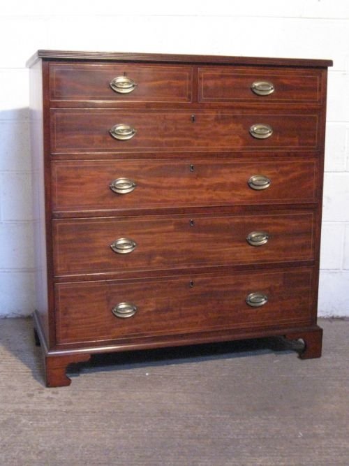 Regency Mahogany Inlaid Chest of Drawers C1800