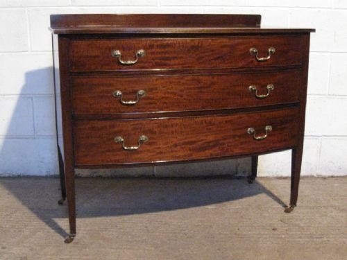 Antique Edwardian Mahogany Bow Front Chest of Drawers C1900