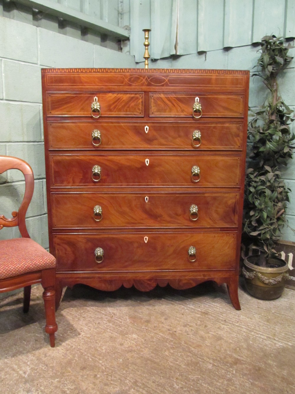 Antique Regency Mahogany Inlaid Chest of Drawers C1820