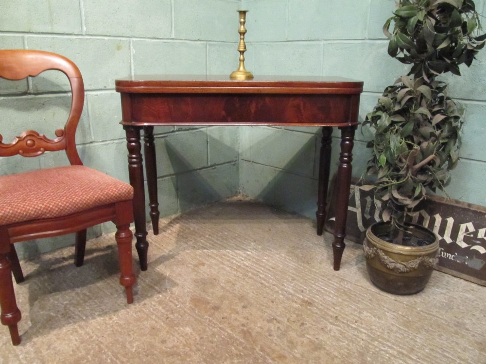 Antique Victorian Mahogany Fold Over Tea Table 1880