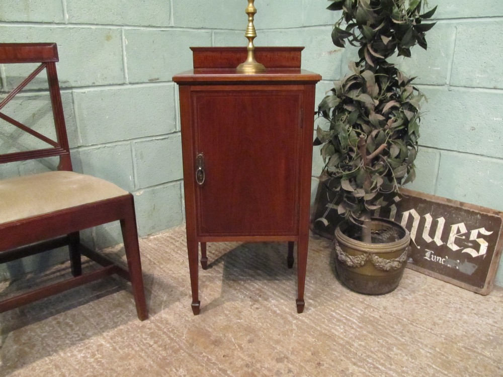 Antique Edwardian mahogany Bedside Cabinet pot cupboard By Warring & Gillow C1900