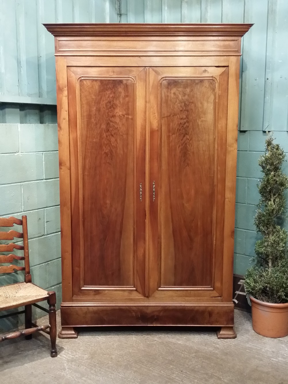 Antique French Napoleon III Walnut Country Armoire c1870