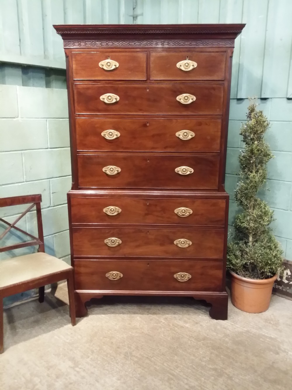 Antique George III Mahogany Chest on Chest c1780