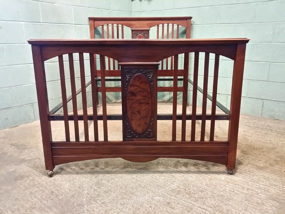 Antique Victorian Walnut Double Bed c1880