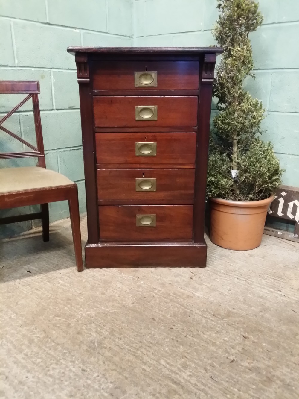 Antique Victorian Mahogany Wellington Chest c1880