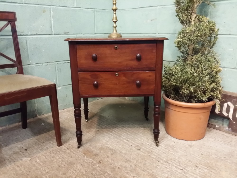 Antique Regency Mahogany Bedside Table c1820