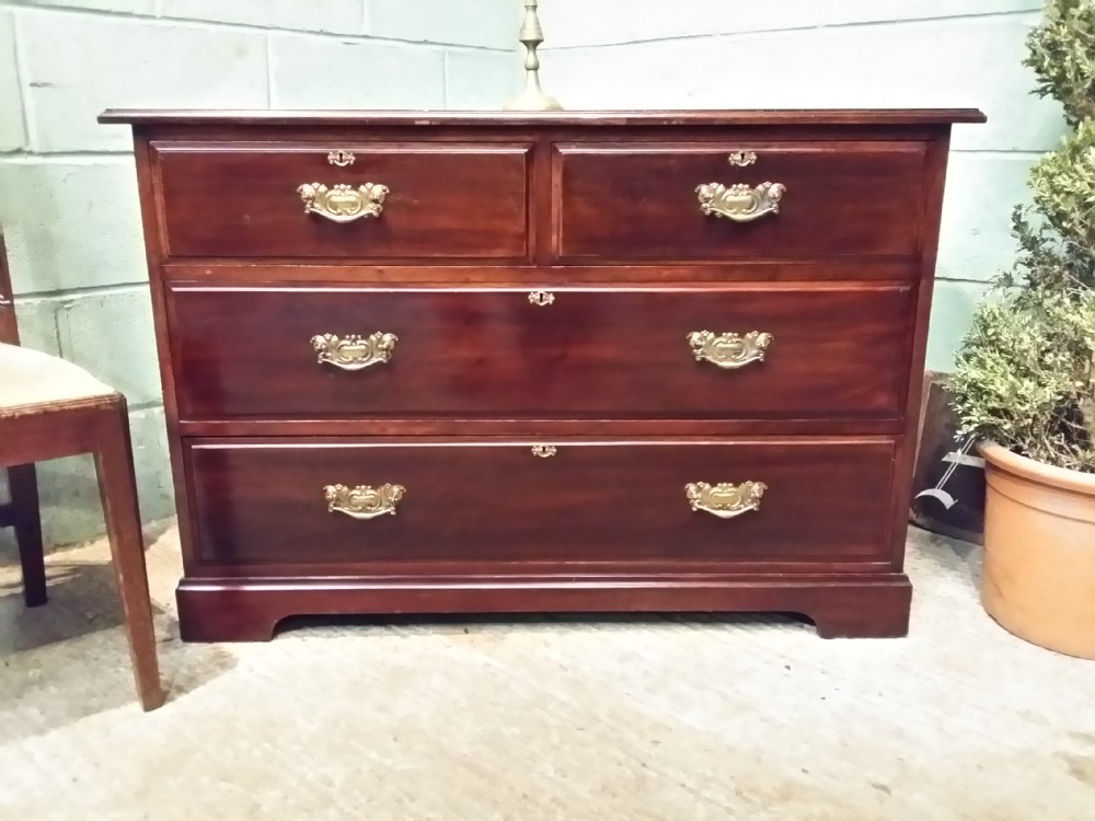 ANTIQUE LATE VICTORIAN MAHOGANY CHEST OF DRAWS C1890