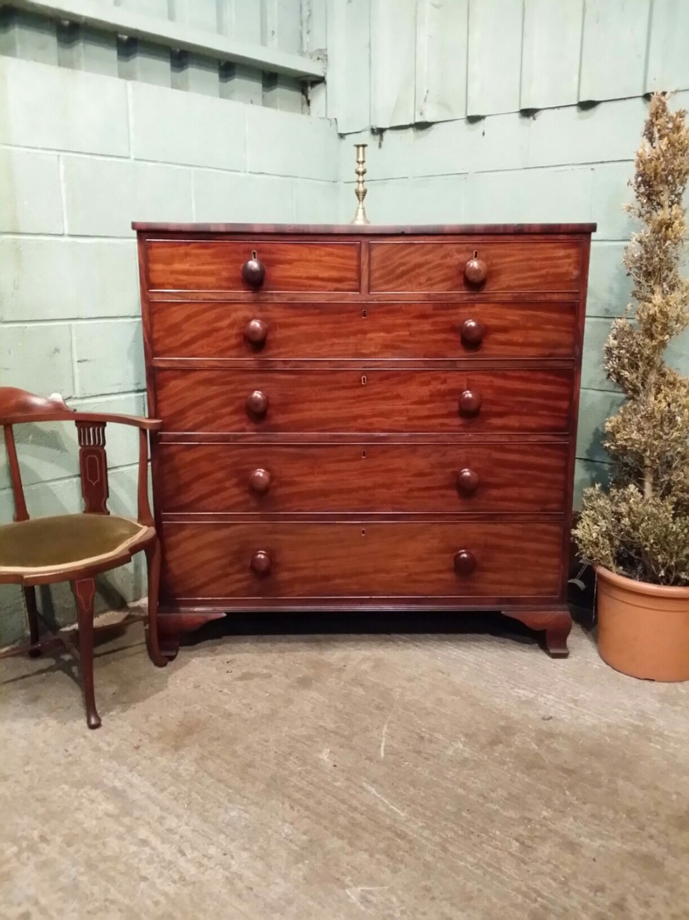 ANTIQUE REGENCY MAHOGANY CHEST OF DRAWERS C1820