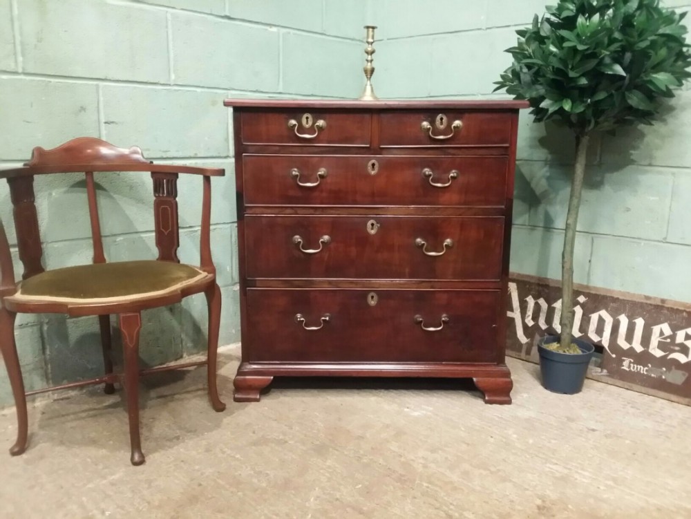 ANTIQUE GEORGIAN MAHOGANY DWARF CHEST OF DRAWERS C1780