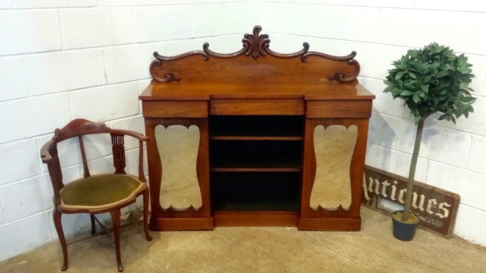 ANTIQUE WILLIAM 1V MAHOGANY BREAKFRONT CHIFFONIER C1830