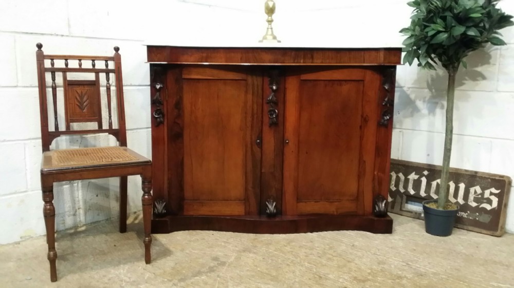 ANTIQUE VICTORIAN ROSEWOOD & MARBLE SERPENTINE CHIFFONIER SIDEBOARD C1880