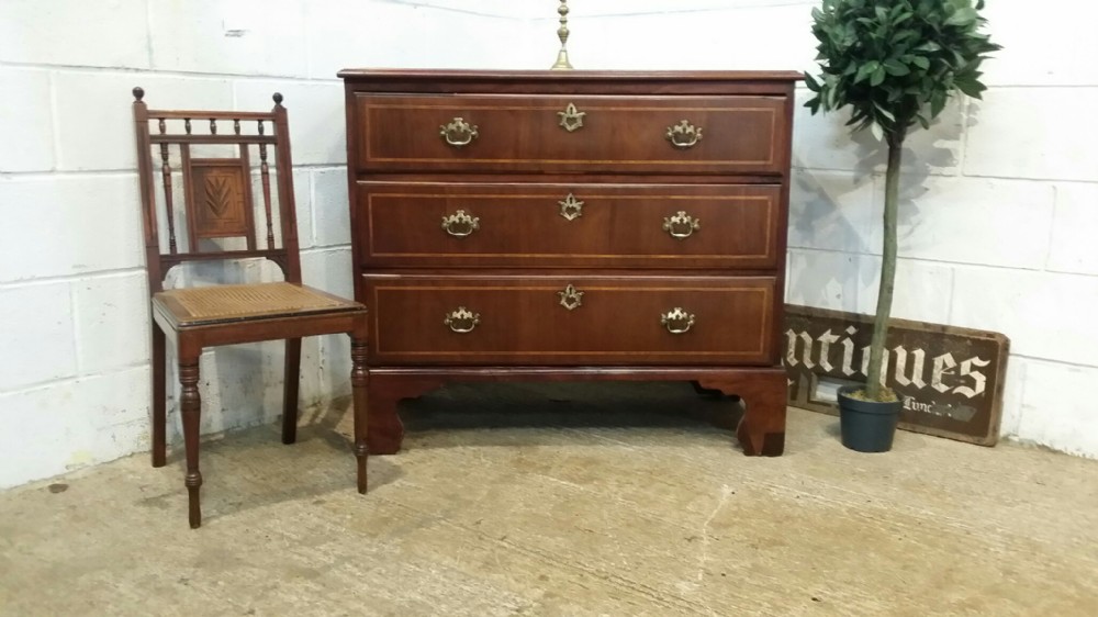 ANTIQUE GEORGIAN PERIOD MAHOGANY INLAID CHEST OF DRAWERS C1780