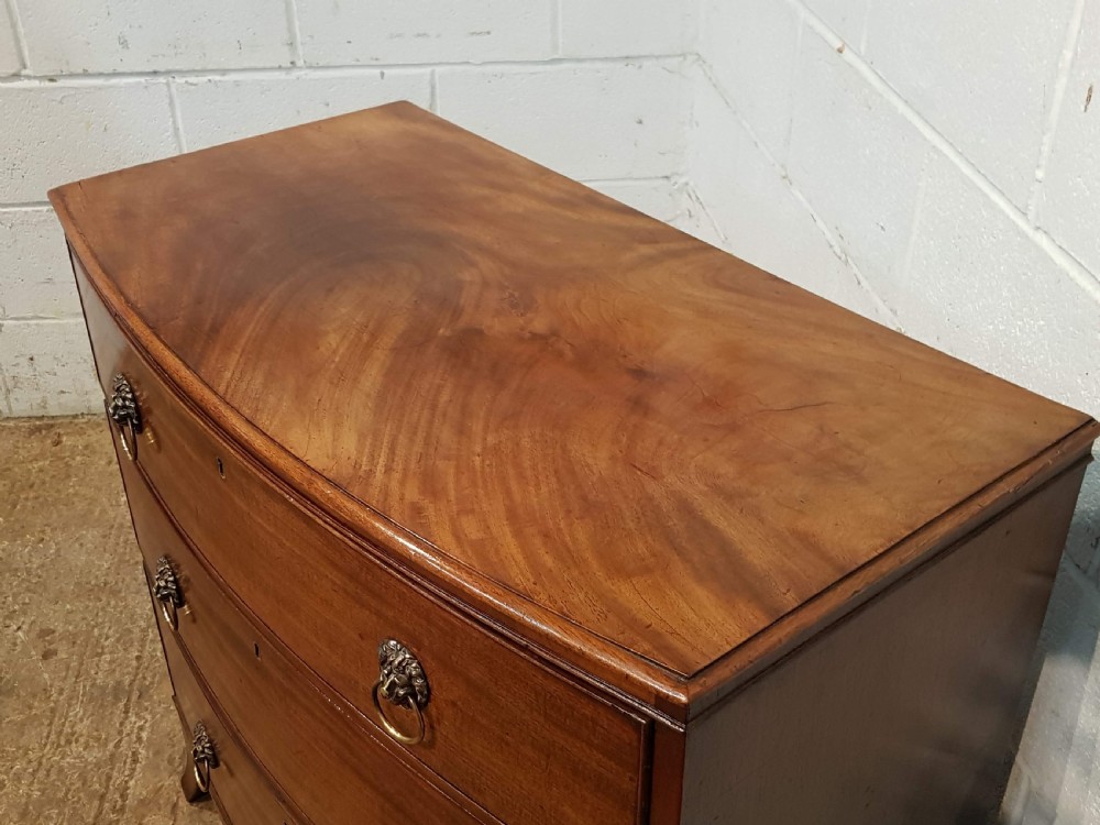 ANTIQUE REGENCY MAHOGANY BOW FRONT CHEST OF DRAWERS C1820 View IV