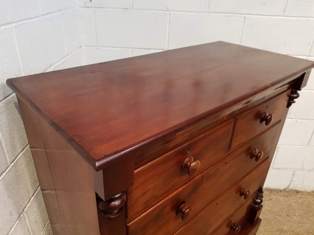 ANTIQUE VICTORIAN MAHOGANY CHEST OF DRAWERS C1870 View III