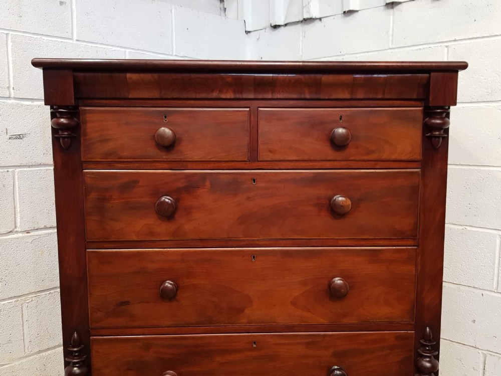 ANTIQUE VICTORIAN MAHOGANY CHEST OF DRAWERS C1870 View IV