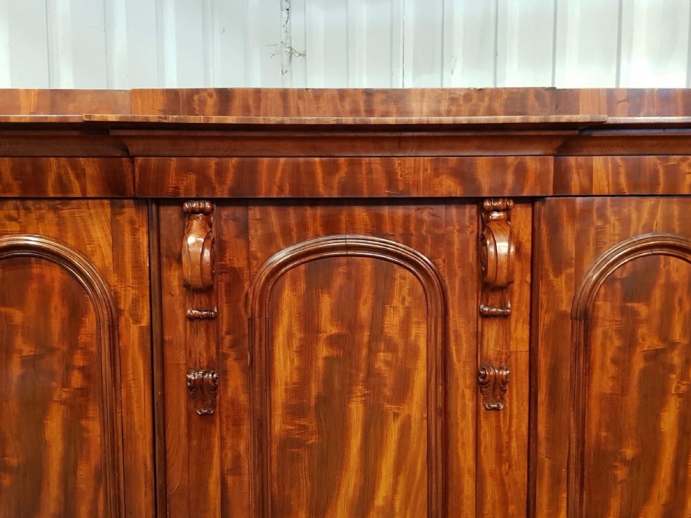 ANTIQUE VICTORIAN FLAMED MAHOGANY TRIPLE WARDROBE COMPACTUM C1880 View IV