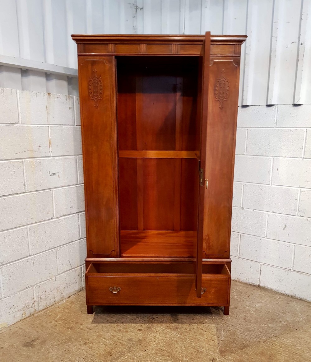 ANTIQUE MAHOGANY single wardrobe FROM HARRODS OF LONDON C1920 View II