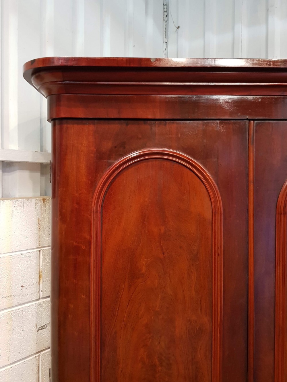 ANTIQUE VICTORIAN MAHOGANY DOUBLE WARDROBE C1880 View IV