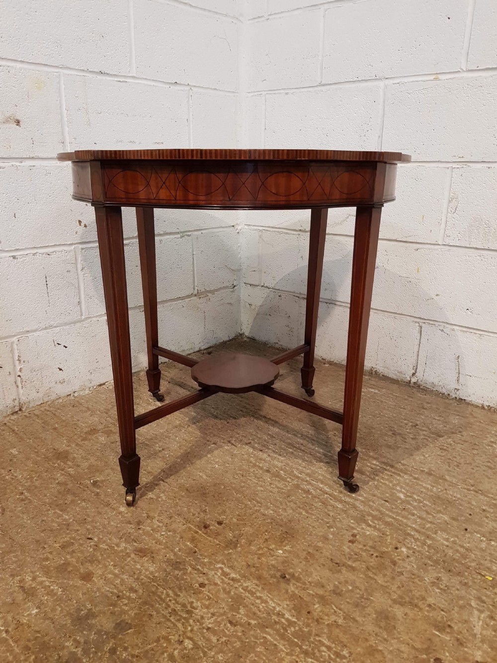 ANTIQUE LATE VICTORIAN MAHOGANY WINDOW TABLE C1890 View II