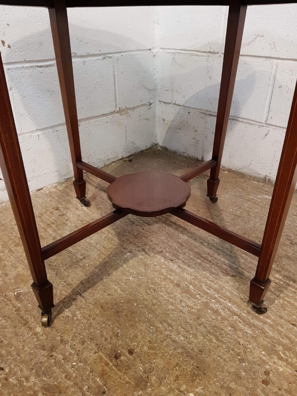 ANTIQUE LATE VICTORIAN MAHOGANY WINDOW TABLE C1890 View III