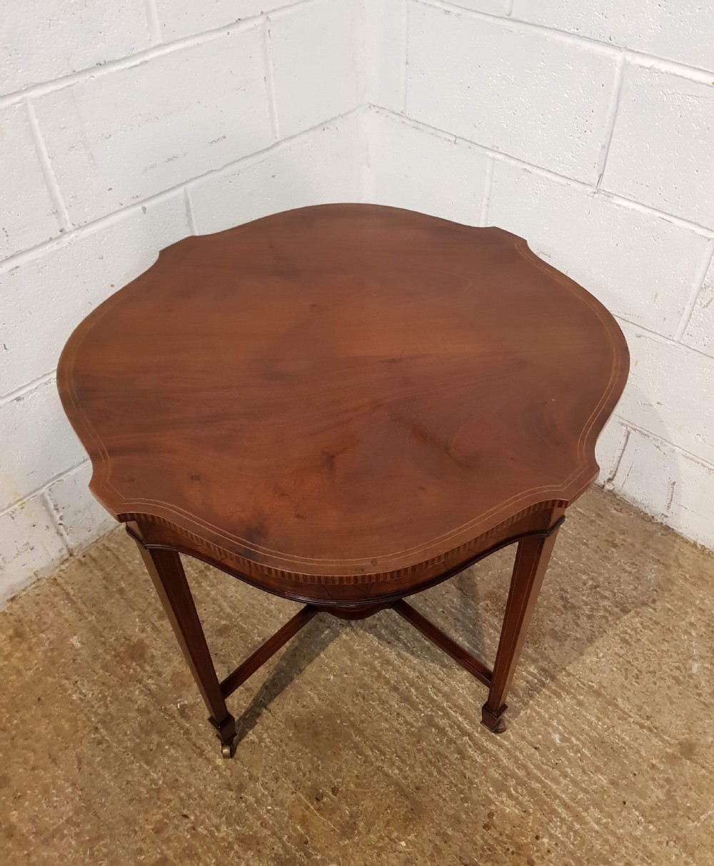 ANTIQUE LATE VICTORIAN MAHOGANY WINDOW TABLE C1890 View V