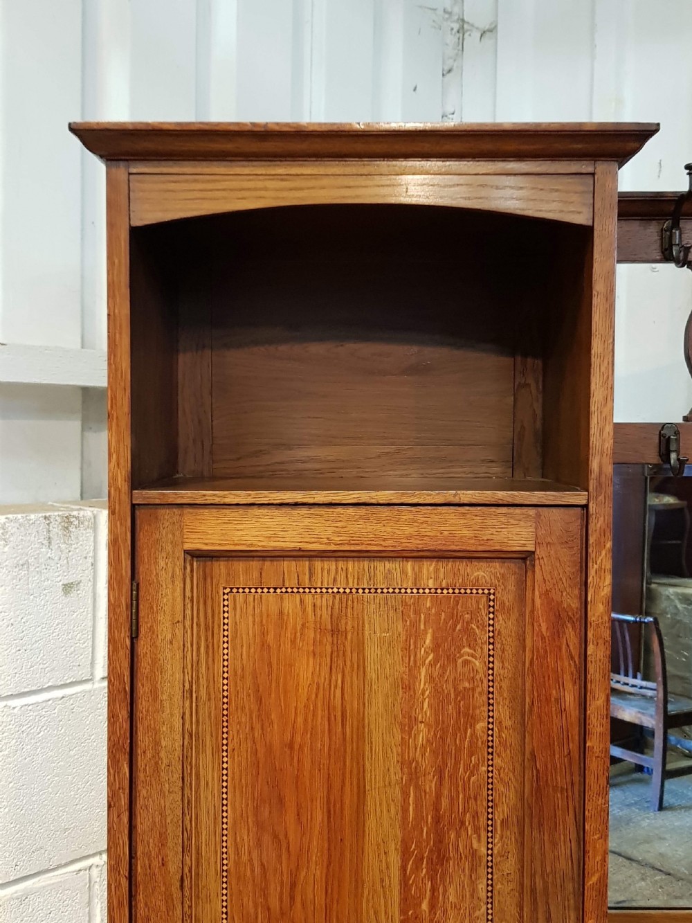 ANTIQUE ARTS & CRAFTS OAK HALL STAND C1890 View IV