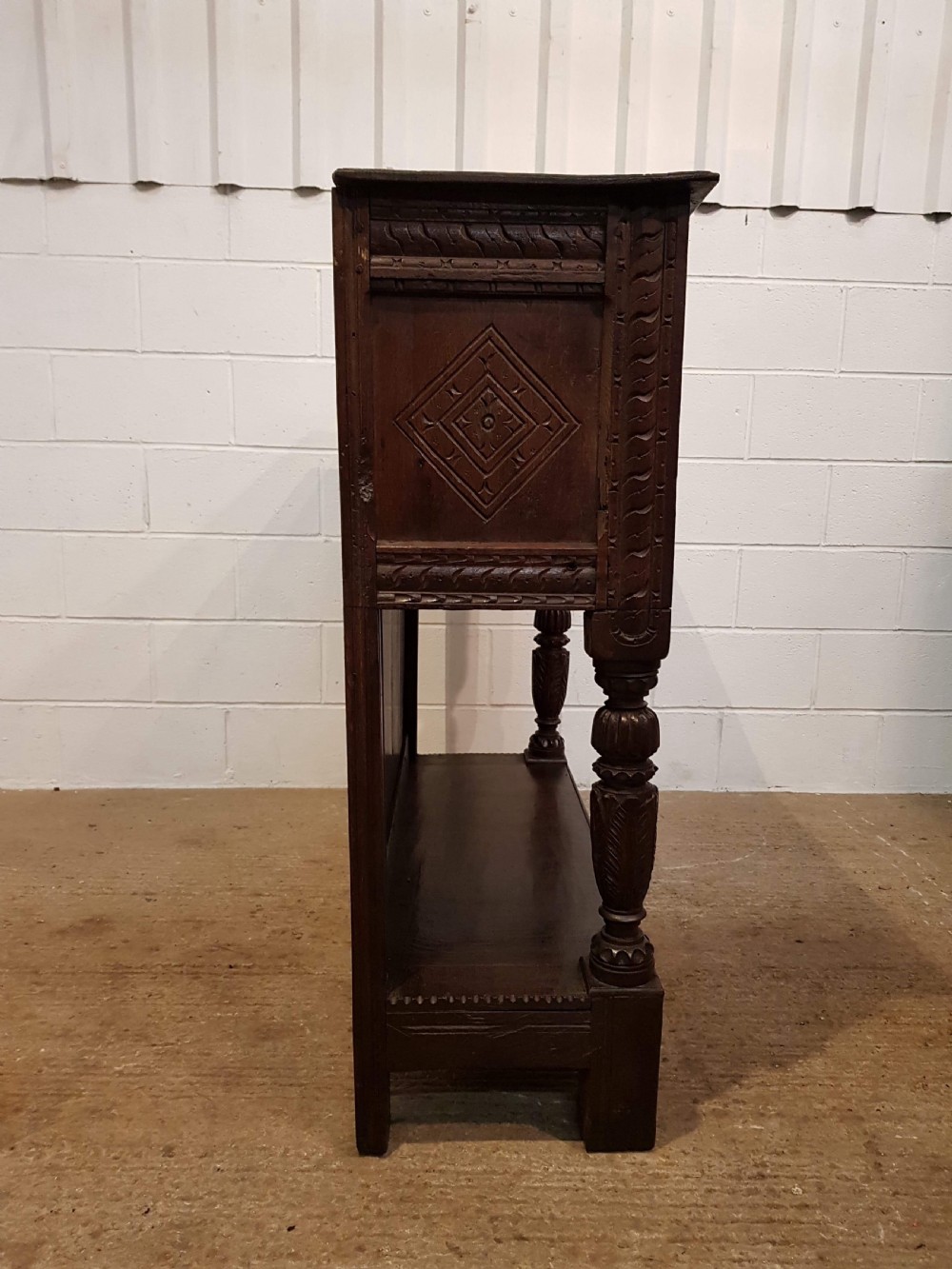 ANTIQUE 18TH CENTURY PERIOD CARVED JOINED OAK BUFFET C1780 View VI