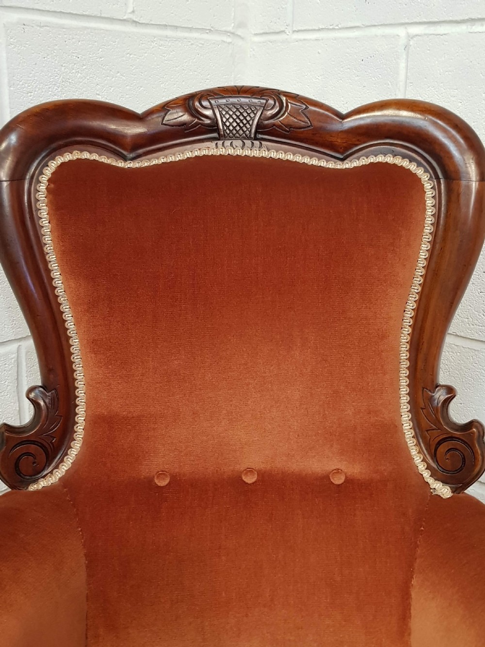 ANTIQUE VICTORIAN WALNUT ARMCHAIR C1880 View II