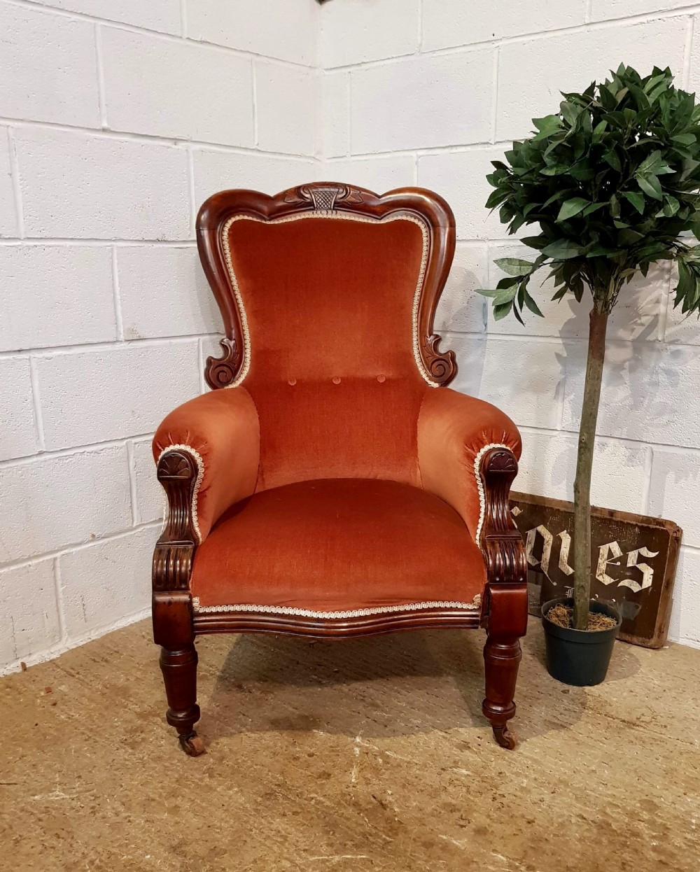 ANTIQUE VICTORIAN WALNUT ARMCHAIR C1880 View IV