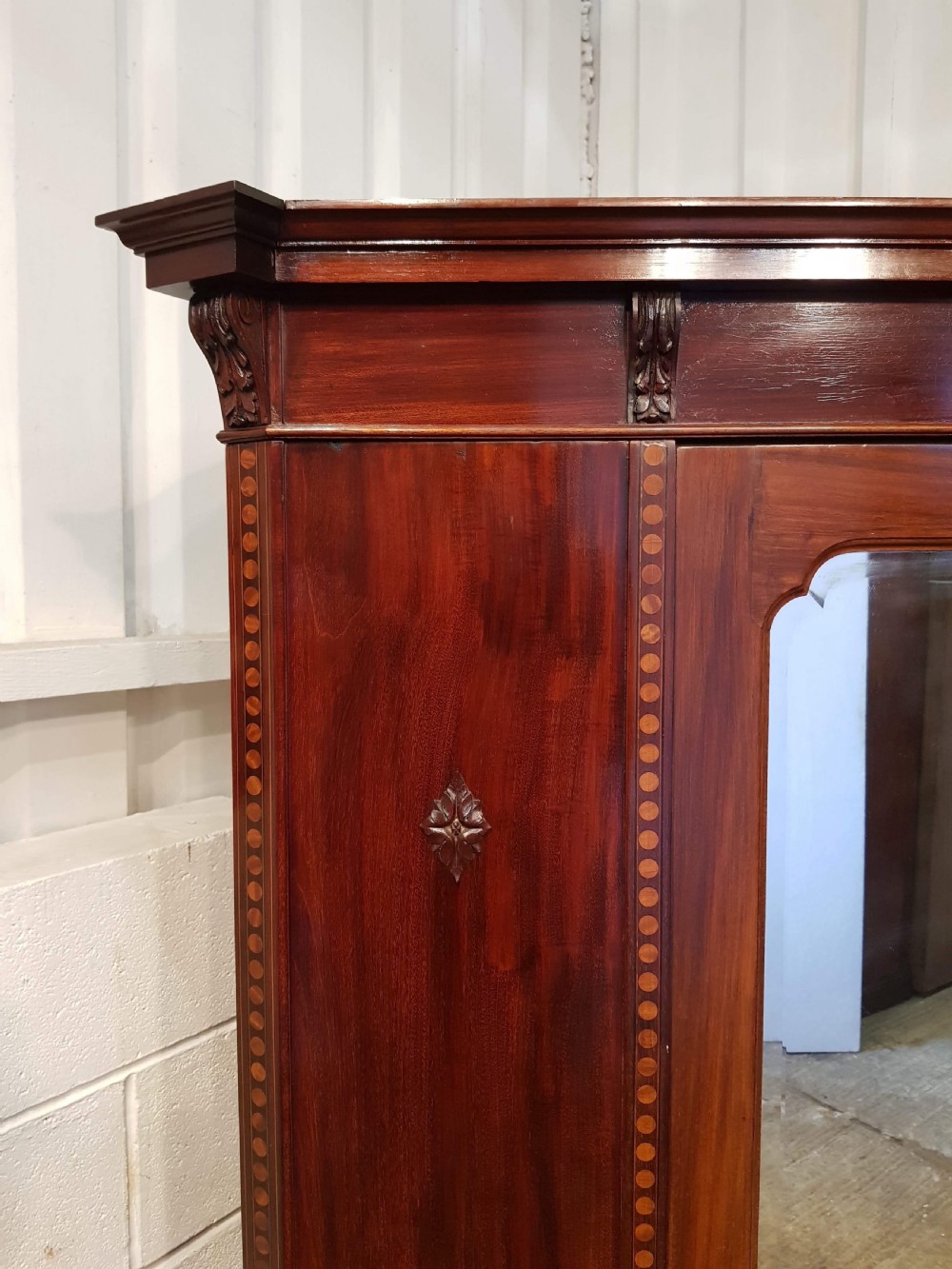 ANTIQUE EDWARDIAN MAHOGANY SINGLE WARDROBE C1900 View V