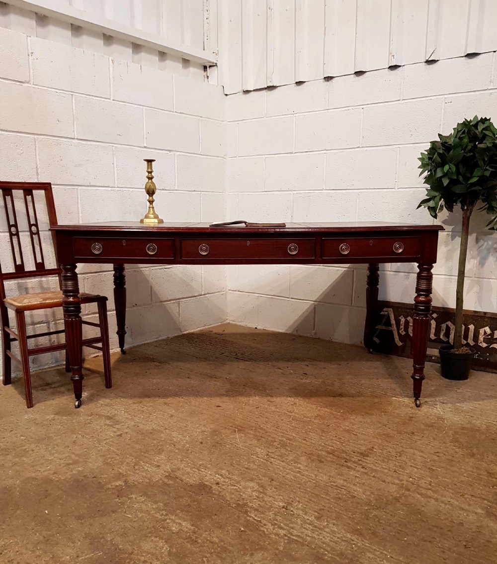 ANTIQUE WILLIAM 1V MAHOGANY PARTNERS DESK WITH GILLOWS LEGS C1830