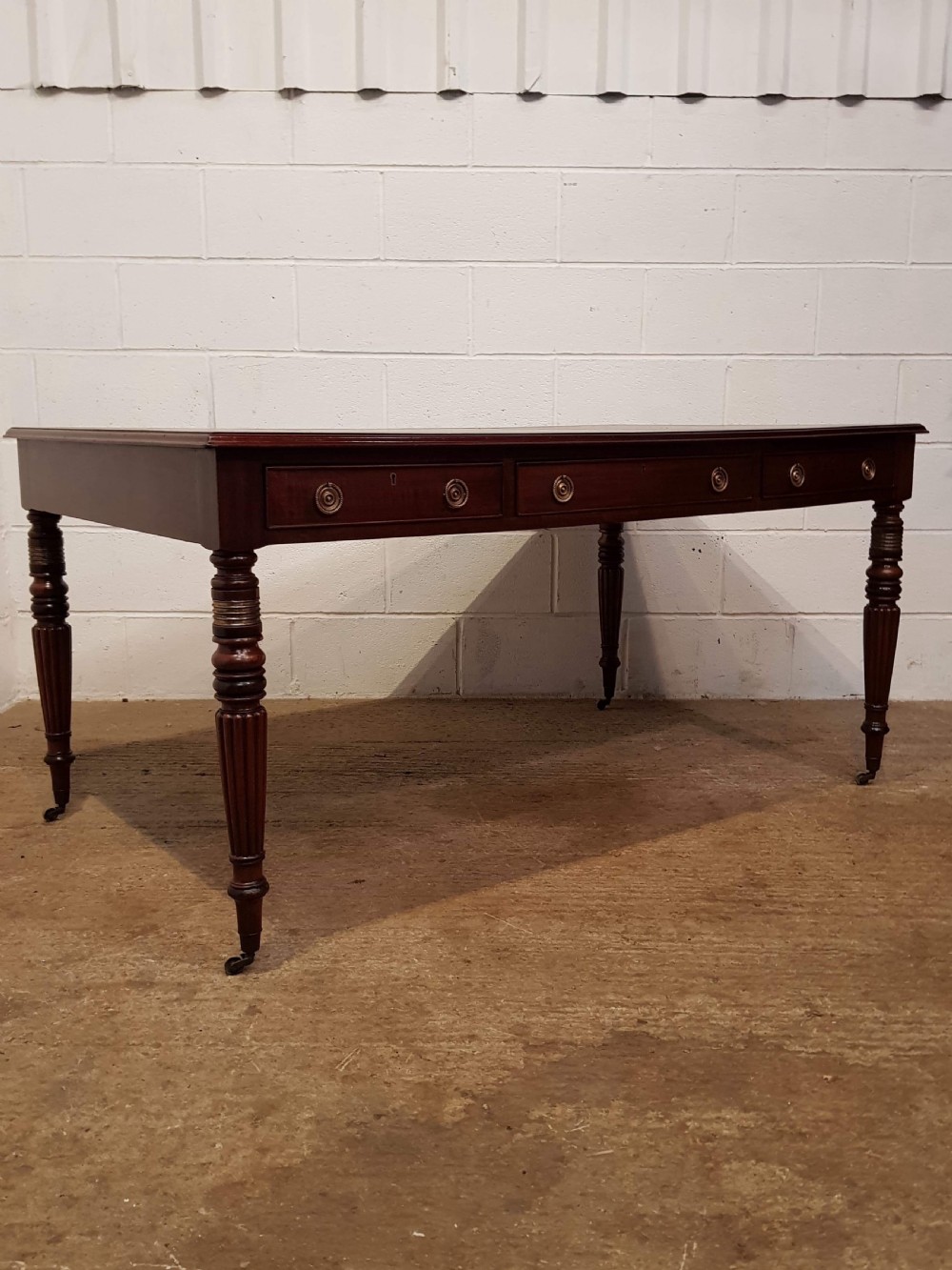 ANTIQUE WILLIAM 1V MAHOGANY PARTNERS DESK WITH GILLOWS LEGS C1830 View VI