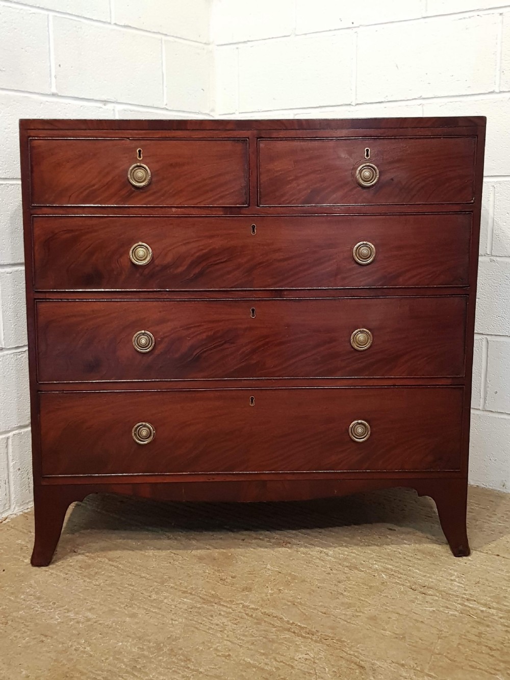 ANTIQUE REGENCY MAHOGANY CHEST OF DRAWERS C1820 View V