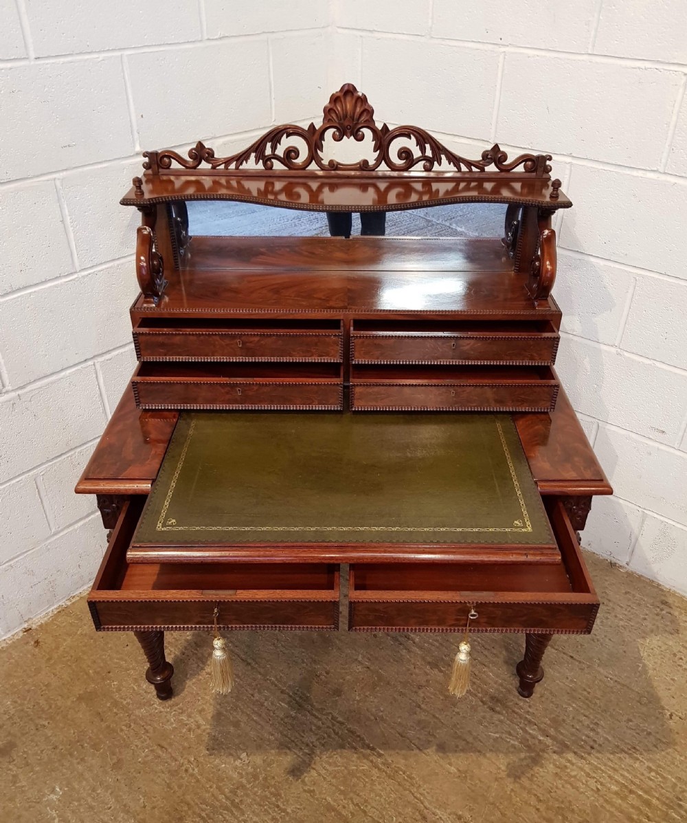 ANTIQUE WILLIAM 1V MAHOGANY MIRROR BACKED GILLOWS WRITING DESK C1830 View III
