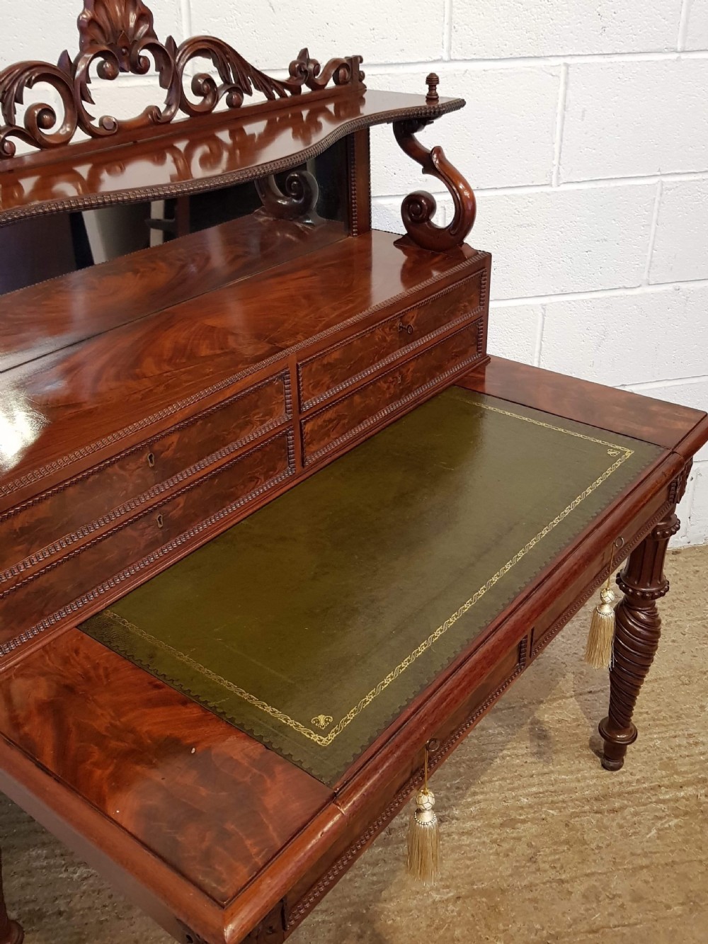 ANTIQUE WILLIAM 1V MAHOGANY MIRROR BACKED GILLOWS WRITING DESK C1830 View IX