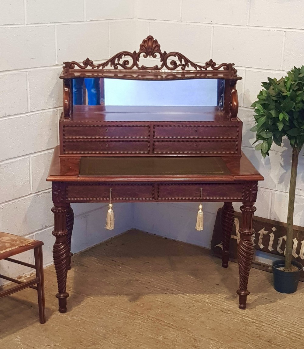 ANTIQUE WILLIAM 1V MAHOGANY MIRROR BACKED GILLOWS WRITING DESK C1830 View X