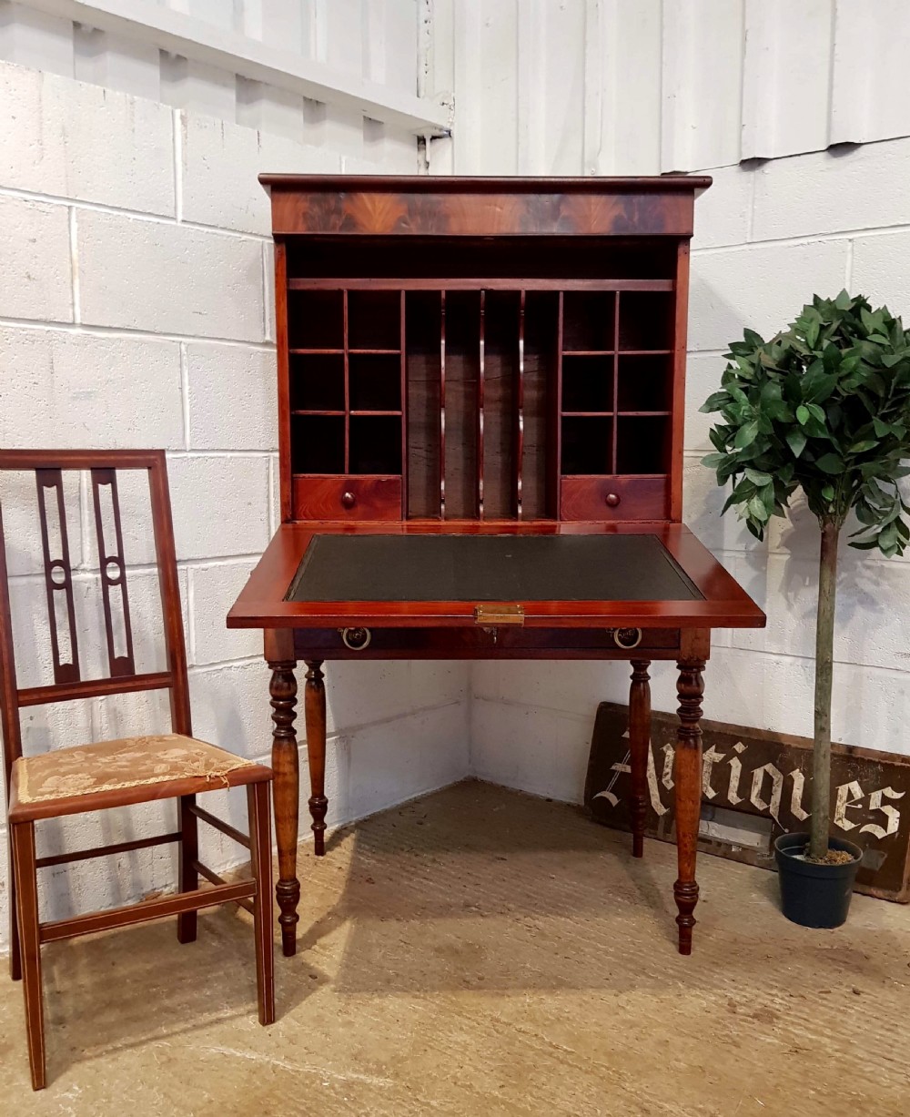 ANTIQUE EARLY 19TH CENTURY MAHOGANY SECRETAIRE CABINET with secret compartment C1840 View IV