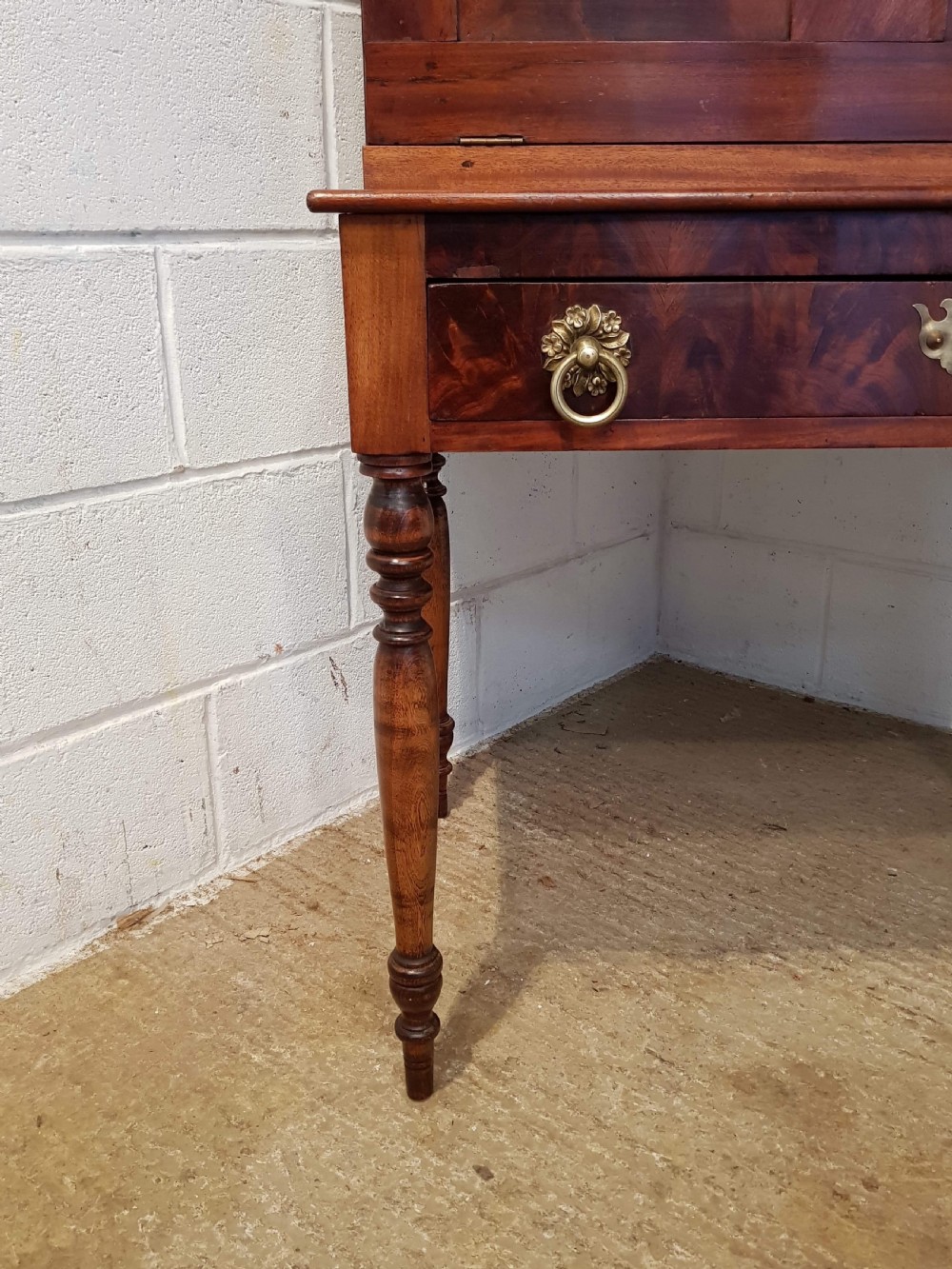 ANTIQUE EARLY 19TH CENTURY MAHOGANY SECRETAIRE CABINET with secret compartment C1840 View VII