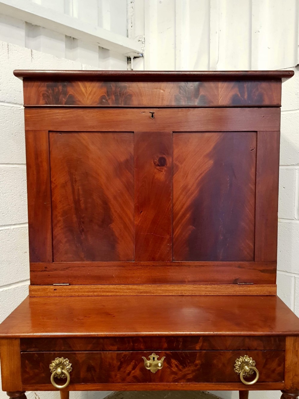ANTIQUE EARLY 19TH CENTURY MAHOGANY SECRETAIRE CABINET with secret compartment C1840 View VIII