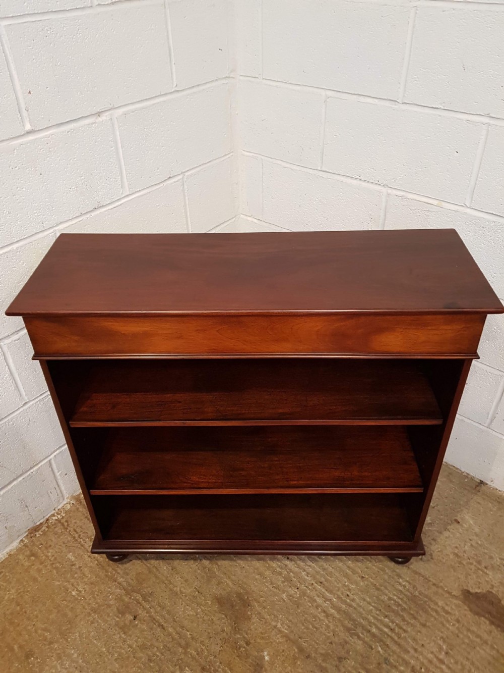 ANTIQUE VICTORIAN MAHOGANY OPEN BOOKCASE C1880 View IV